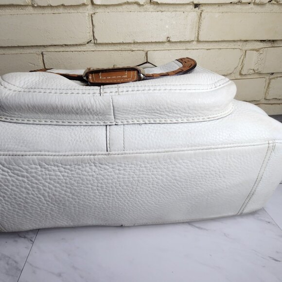 Coach Soho Dome White & Brown Leather Satchel Handbag Purse - Picture 9 of 12